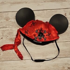 Build-a-Bear Disney Pirates Mouse Ears Hat  Red & Black with Skull